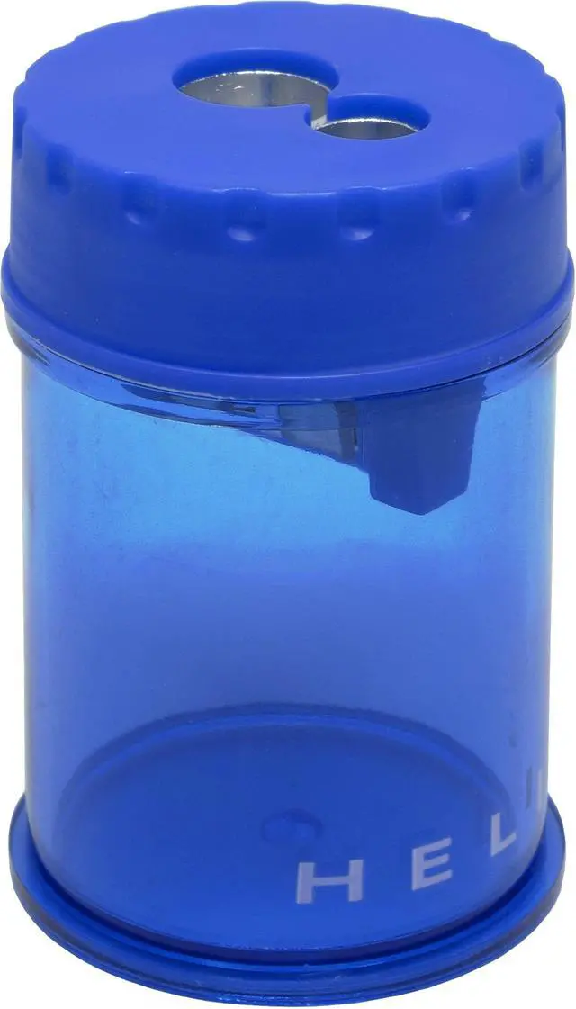 Alt view image 4 of 7 - Canister 2 Hole Pencil Sharpener, Assorted Colors (17087) | School Supplies - Office Desk Accessory - Easy to Empty Shavings - Dual Size Receptacle - For Students and Teachers