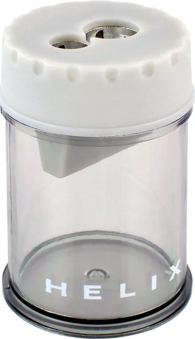 Alt view image 6 of 7 - Canister 2 Hole Pencil Sharpener, Assorted Colors (17087) | School Supplies - Office Desk Accessory - Easy to Empty Shavings - Dual Size Receptacle - For Students and Teachers
