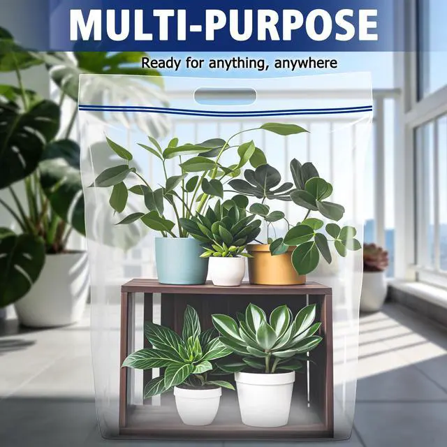 Alt view image 3 of 6 - Jumbo Heavy Duty Plastic Storage Extra Large Bags, 25 Gallon 3.5 Mil Thick Clear Zipper Bags with Handles for Home, Travel and Moving 35" x 24", 2 packs