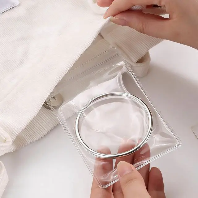 Alt view image 6 of 7 - 10 Pcs Anti-Tarnish Clear PVC Jewelry Bags 3.15"×4.72", Reusable Zip Lock Small Plastic Pouch for Beads/Rings/Earrings/Bracelets (10Pcs-3.15"×4.72")