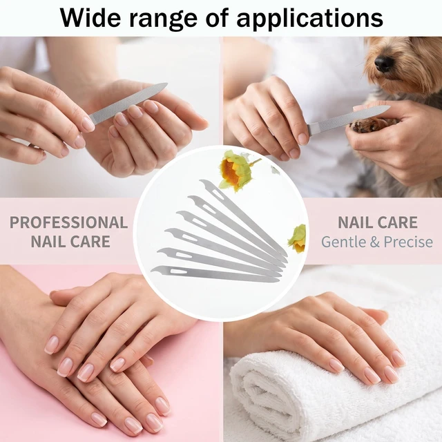 Alt view image 4 of 7 - 6 Pcs Metal Nail File, Nail Cleaner, Nails Files for Natural Nails | Thin Durable Nail Filer with Cleaner Tip Manicure Pedicure Toenails Tools with Curved Sharp Pointed Tip for Natural Nails