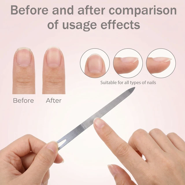 Alt view image 5 of 7 - 6 Pcs Metal Nail File, Nail Cleaner, Nails Files for Natural Nails | Thin Durable Nail Filer with Cleaner Tip Manicure Pedicure Toenails Tools with Curved Sharp Pointed Tip for Natural Nails
