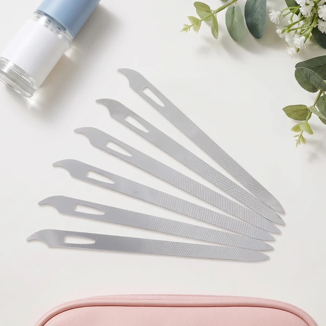 Alt view image 7 of 7 - 6 Pcs Metal Nail File, Nail Cleaner, Nails Files for Natural Nails | Thin Durable Nail Filer with Cleaner Tip Manicure Pedicure Toenails Tools with Curved Sharp Pointed Tip for Natural Nails