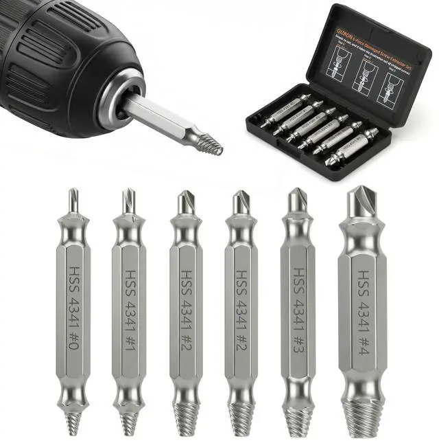 Main image of for Men, Damaged Screw Extractor Set - Xmas Stocking Stuffers for Him | Remover for Stripped Head Screws Nuts & Bolts, Easy Removal Drill Bit Tool Kit with Storage Case, Perfect Gifts for Dad