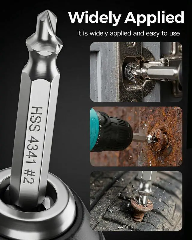 Alt view image 7 of 7 - for Men, Damaged Screw Extractor Set - Xmas Stocking Stuffers for Him | Remover for Stripped Head Screws Nuts & Bolts, Easy Removal Drill Bit Tool Kit with Storage Case, Perfect Gifts for Dad