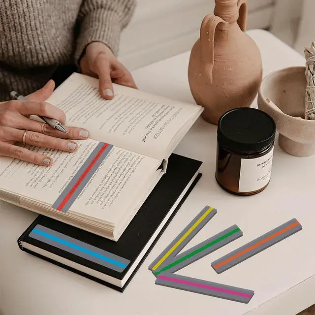 Alt view image 5 of 5 - Guided Reading Strips & Dyslexia Overlays - 8 Pack Colored Highlight Strips, Essential Reading Tools with Book Markers for Dyslexia Assistance, Classroom Supplies for Students & Teachers
