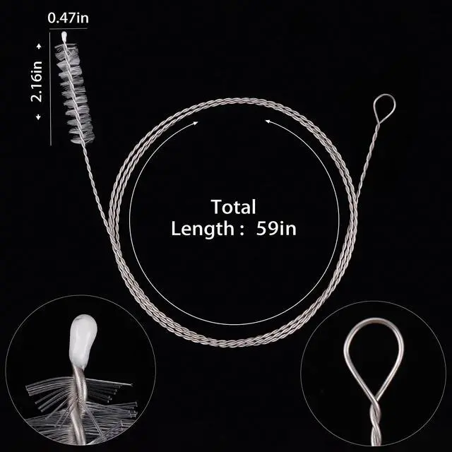 Alt view image 6 of 6 - Mygeromon Flexible Drain Brush Extra Long Nylon Cleaner 59 Inches 1 PCS | for Sink, Fridge,Hose Dredging Tool 150 CM
