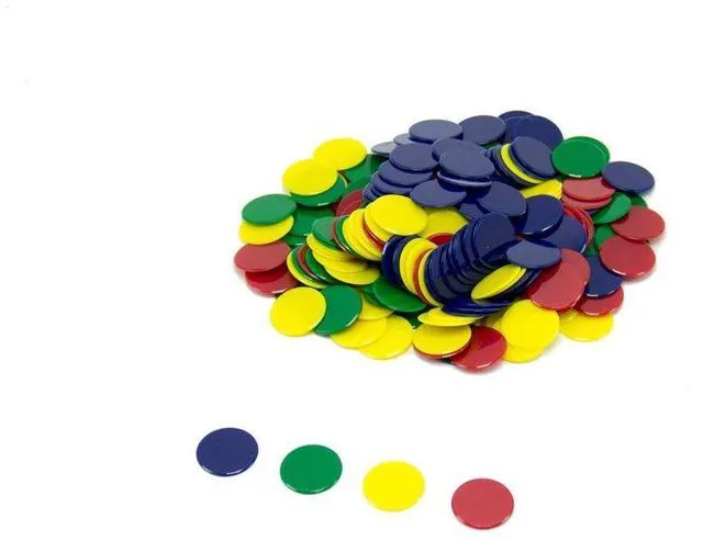 Main image of hand2mind Plastic Solid Bingo Chips, Chips for Games, Counting Manipulatvies, Game Chips, Math Counters for Kids, Counting Chips, Math Manipulatives, Math Bingo, Counters for Kids Math (Set of 200)