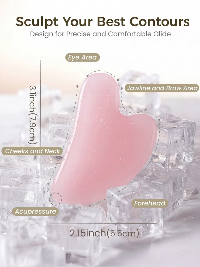 Alt view image 2 of 6 - Gua Sha Facial Tools Stone Guasha Tool for Face, Neck & Body | Gua Sha Tool for Lymphatic Drainage, Puffiness Reduction & Targeted Tension Relief Beauty Skin Care Gift