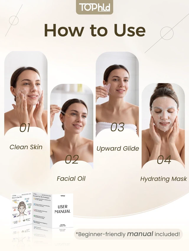 Alt view image 3 of 6 - Gua Sha Facial Tools Stone Guasha Tool for Face, Neck & Body | Gua Sha Tool for Lymphatic Drainage, Puffiness Reduction & Targeted Tension Relief Beauty Skin Care Gift