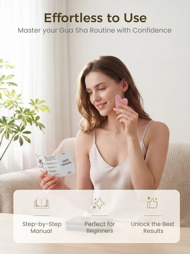 Alt view image 6 of 6 - Gua Sha Facial Tools Stone Guasha Tool for Face, Neck & Body | Gua Sha Tool for Lymphatic Drainage, Puffiness Reduction & Targeted Tension Relief Beauty Skin Care Gift