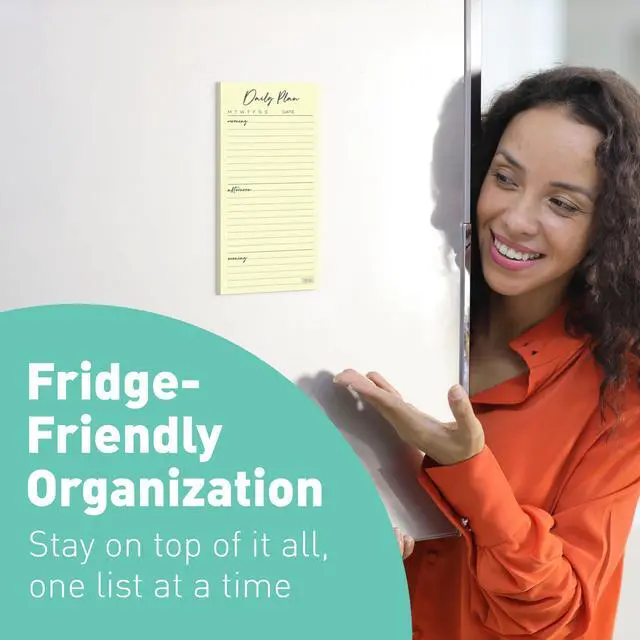 Alt view image 3 of 7 - Set of 4 Essential Refrigerator Notepads with Magnet - Grocery Schedule Holder Pad for Fridge - Weekly Magnetic To Do List for Adhesive - Cling Notebook Meal Planner - Attractive Shopping List Pad