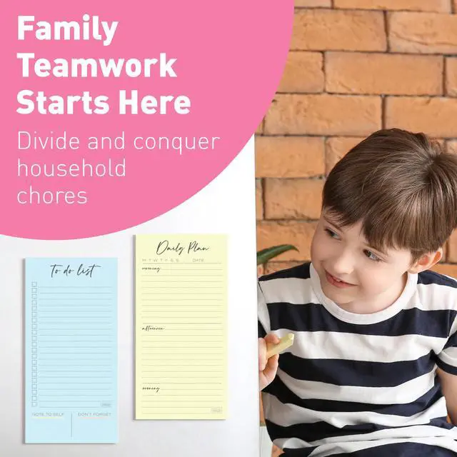 Alt view image 7 of 7 - Set of 4 Essential Refrigerator Notepads with Magnet - Grocery Schedule Holder Pad for Fridge - Weekly Magnetic To Do List for Adhesive - Cling Notebook Meal Planner - Attractive Shopping List Pad