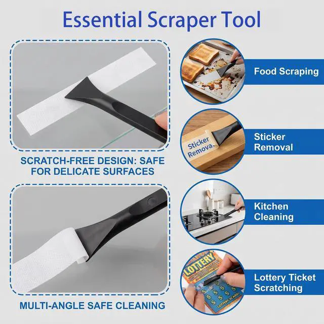 Alt view image 4 of 6 - 9Pcs Plastic Scraper Tool, 3 Colors Small Non-Scratch Pen-Shaped Scraper | Black & Blue & Orange Detailing Picks for Tight Spaces, Multi-Purpose Crevice Tool for Car Cleaning Remove Stickers Labels