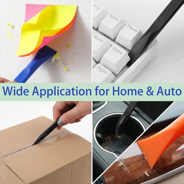 Alt view image 6 of 6 - 9Pcs Plastic Scraper Tool, 3 Colors Small Non-Scratch Pen-Shaped Scraper | Black & Blue & Orange Detailing Picks for Tight Spaces, Multi-Purpose Crevice Tool for Car Cleaning Remove Stickers Labels