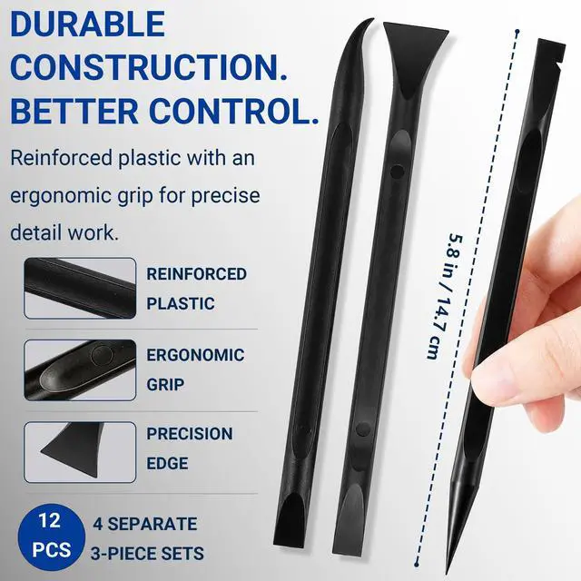 Alt view image 3 of 7 - Bmizdir Car Detailing Pick Set, 12Pcs Double-Ended Crevice Cleaning Tools | Non-Scratch Plastic Scraper Removes Sticker Residue, Dirt & Buildup; Ideal for Car Interiors, Kitchens, Homes & Tight Spaces