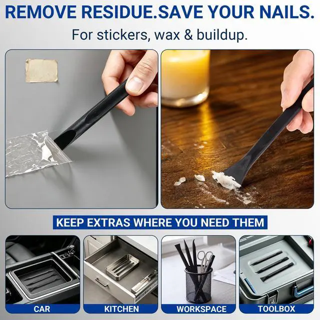 Alt view image 7 of 7 - Bmizdir Car Detailing Pick Set, 12Pcs Double-Ended Crevice Cleaning Tools | Non-Scratch Plastic Scraper Removes Sticker Residue, Dirt & Buildup; Ideal for Car Interiors, Kitchens, Homes & Tight Spaces