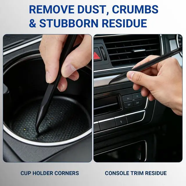 Alt view image 5 of 7 - Bmizdir Car Detailing Pick Set, 12Pcs Double-Ended Crevice Cleaning Tools | Non-Scratch Plastic Scraper Removes Sticker Residue, Dirt & Buildup; Ideal for Car Interiors, Kitchens, Homes & Tight Spaces