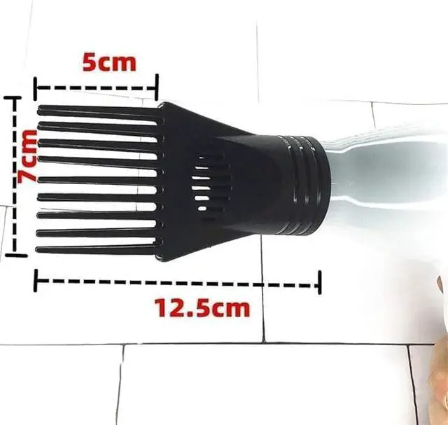 Alt view image 2 of 7 - 2Pcs Black Plastic Universal Blow Hair Dryer Comb Attachment for Straightening, Detangling - Nozzle Hairdressing Salon Comb,Styling Tools and Appliances for Curly, Natural Hair