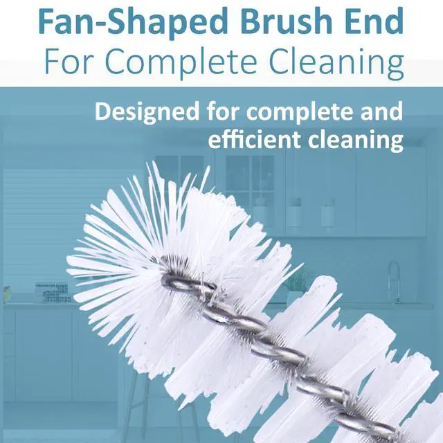 Alt view image 6 of 7 - Strong 'n Flex Nylon Straw Cleaner Brushes Fan-Shaped End for Tight Spaces, Ideal for Reusable Straws, Water Bottles, Sippy Cups & Pipes Includes Zippered Pouch 8", 10, 12 Long Set of 9