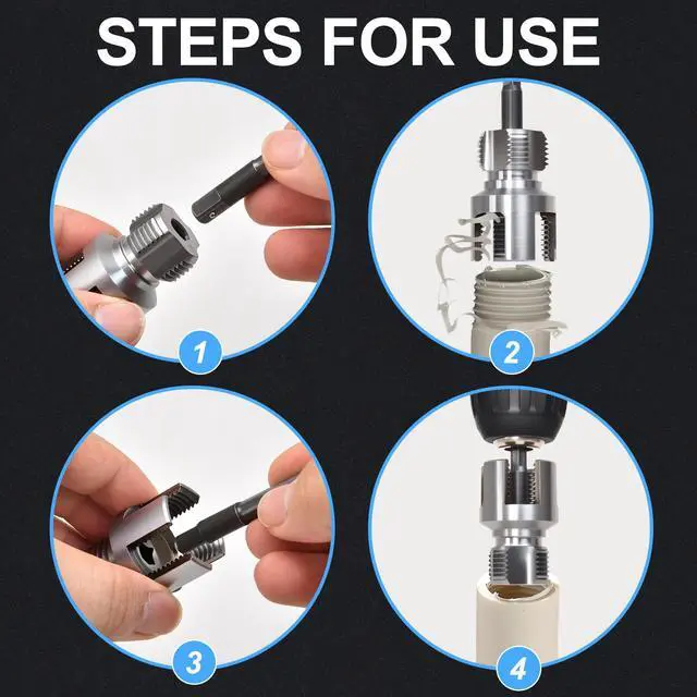 Alt view image 5 of 7 - 2PCS PVC Pipe Threader Kit, Dual-Function Tool for Plumbers & DIY | Durable kit for plumbing. Fits 1/2" & 3/4" PVC/plastic pipes. Dual internal & external threader regenerates old threads.