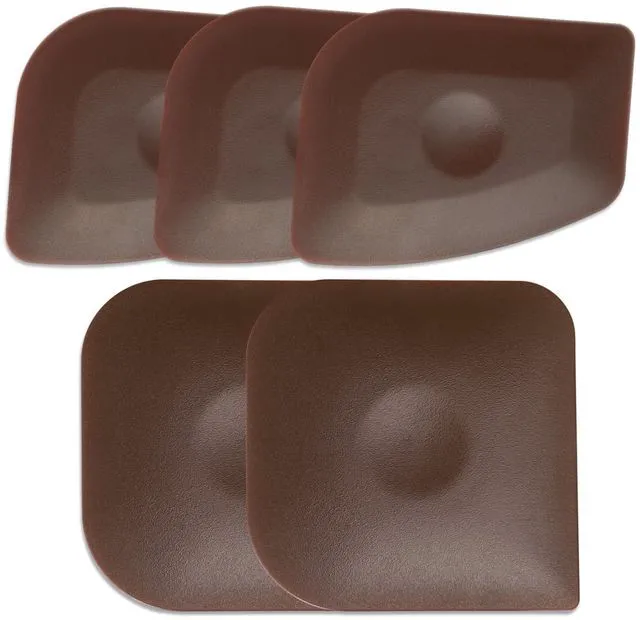 Main image of Haikole Pan Scraper 5PCS Plastic Scraper Set,Food Scraper Tool for Cast Iron, Pot and Pan Cleaning,Pan Scraper Tool for Cleaning Grease Burnt Food,Scraper Tool Kitchen (5, Coffee brown)