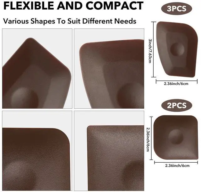 Alt view image 2 of 7 - Haikole Pan Scraper 5PCS Plastic Scraper Set,Food Scraper Tool for Cast Iron, Pot and Pan Cleaning,Pan Scraper Tool for Cleaning Grease Burnt Food,Scraper Tool Kitchen (5, Coffee brown)