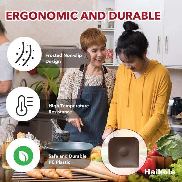 Alt view image 4 of 7 - Haikole Pan Scraper 5PCS Plastic Scraper Set,Food Scraper Tool for Cast Iron, Pot and Pan Cleaning,Pan Scraper Tool for Cleaning Grease Burnt Food,Scraper Tool Kitchen (5, Coffee brown)
