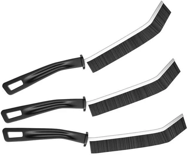 Main image of 3-Pack Black Compact Crevice Cleaning Brush, Multi-Scene Scrub Brush and Crevice Cleaning Tool for Window Tracks, Kitchen Sinks and Household Daily Cleaning Supplies