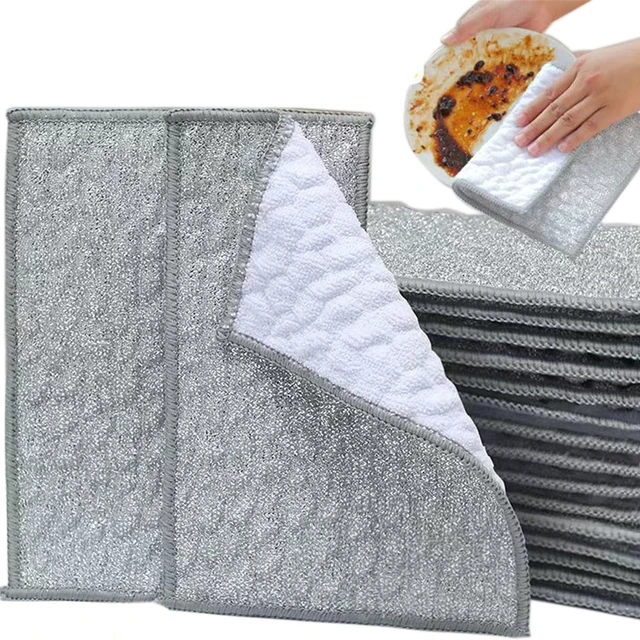 Main image of xingjieyun New Scratch-Resistant Multi-Functional Metal Wire Dish Cloth, Double-Sided for Wet and Dry use, Suitable for Washing Dishes, cookware, Sinks, stoves, and Kitchen Cleaning(2PCS)