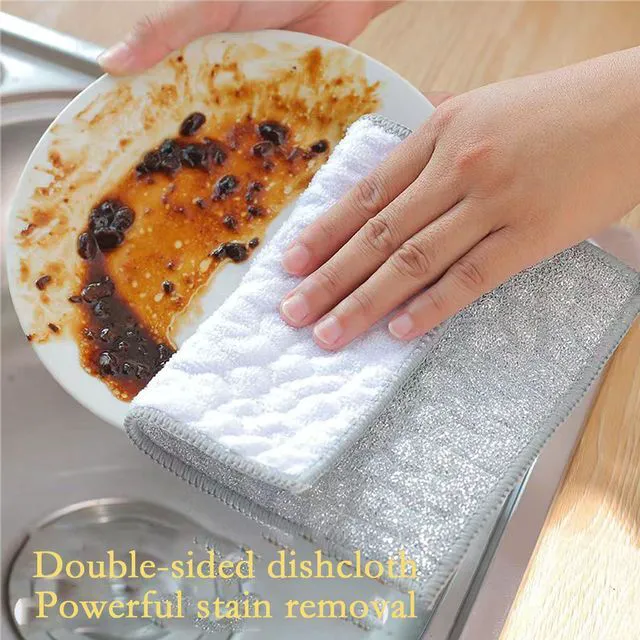 Alt view image 3 of 7 - xingjieyun New Scratch-Resistant Multi-Functional Metal Wire Dish Cloth, Double-Sided for Wet and Dry use, Suitable for Washing Dishes, cookware, Sinks, stoves, and Kitchen Cleaning(2PCS)