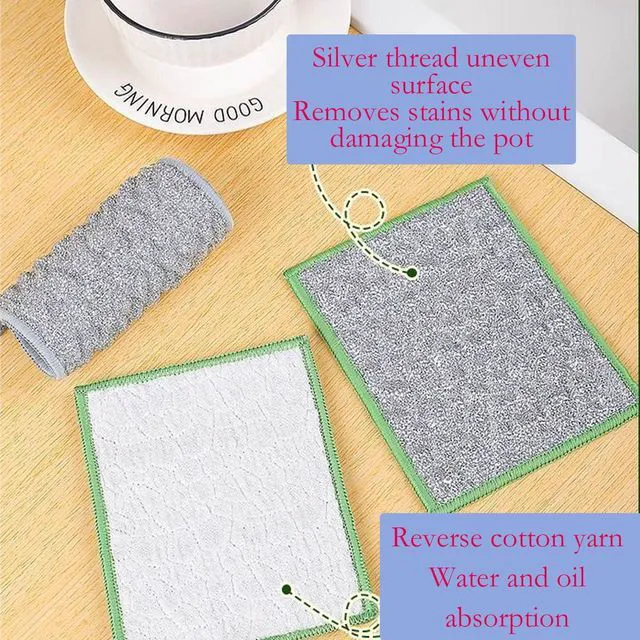 Alt view image 7 of 7 - xingjieyun New Scratch-Resistant Multi-Functional Metal Wire Dish Cloth, Double-Sided for Wet and Dry use, Suitable for Washing Dishes, cookware, Sinks, stoves, and Kitchen Cleaning(2PCS)