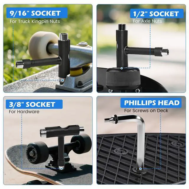 Alt view image 7 of 7 - Skate Tool, Portable T Wrench with L-Type Phillips Screwdriver | Skate Tool,T Wrench,Multi-Function,All-in-One Design,L-Type Screwdriver,Portable Size,Convenient Maintenance