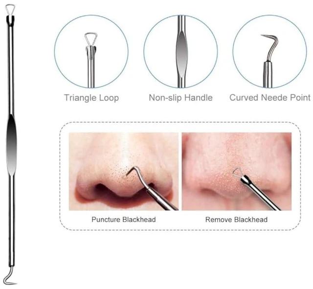 Alt view image 4 of 5 - Truloven 6PCS Blackhead Remover, Blackhead Extractor, Pimple Extractor, Pimple Popper Tool Kit, Stainless Steel Blackhead, Facial Cleaning Tool
