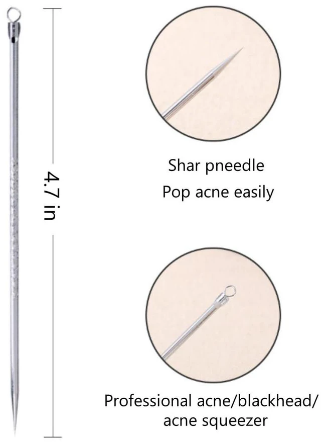 Alt view image 5 of 5 - Truloven 6PCS Blackhead Remover, Blackhead Extractor, Pimple Extractor, Pimple Popper Tool Kit, Stainless Steel Blackhead, Facial Cleaning Tool