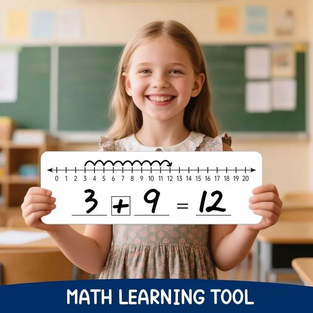 Alt view image 5 of 7 - 10 Pcs Number Line Dry Erase Boards Cards, Double Sided Writable and Erasable Board 0-10 on One Side 0-20 on Other Side Math Teaching Homeschool Supplies for Students, Classroom Must Haves (4 x 12)