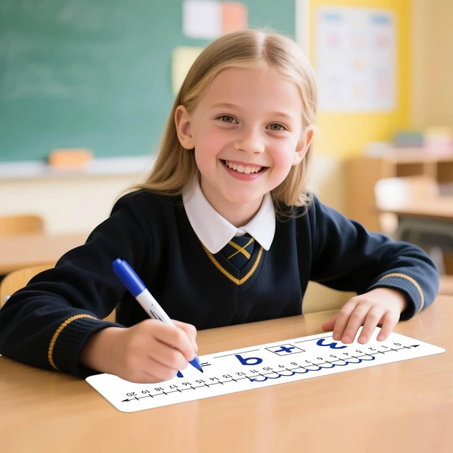 Alt view image 6 of 7 - 10 Pcs Number Line Dry Erase Boards Cards, Double Sided Writable and Erasable Board 0-10 on One Side 0-20 on Other Side Math Teaching Homeschool Supplies for Students, Classroom Must Haves (4 x 12)