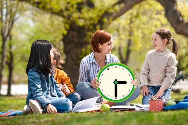 Alt view image 5 of 7 - D24TIME 34Pcs Telling Time Bulletin Board Set for Kid Learning to Tell Time | Paper Telling Time Teaching Practice Clock for Elementary Preschool Classroom supplies Teachers Back to School Must Haves