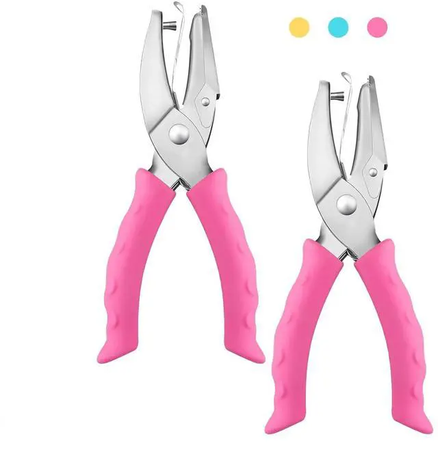 Main image of 2PCS Single Hole Punch, 1/4" Hole Puncher with Pink Soft Grip for Home, Office and Classroom, Handheld Circle Small Hole Paper Punch for Crafts, Scrapbooks, Tickets, DIY Craft Tags
