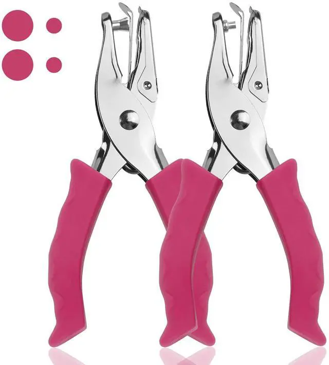 Main image of Single Hole Punch, 2 Pcs Hole Puncher, 1/4" and 1/8" Small Paper Punch | Hand Hole Puncher with Soft Grip Handle, Small Hole Paper Punch for Crafts, Scrapbooks, 6 Sheets Capacity, Tags, Tickets