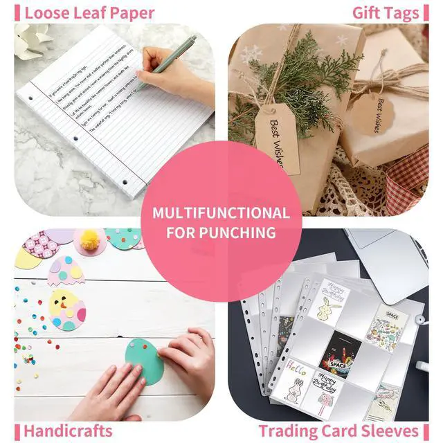 Alt view image 7 of 7 - Single Hole Punch, 2 Pcs Hole Puncher, 1/4" and 1/8" Small Paper Punch | Hand Hole Puncher with Soft Grip Handle, Small Hole Paper Punch for Crafts, Scrapbooks, 6 Sheets Capacity, Tags, Tickets