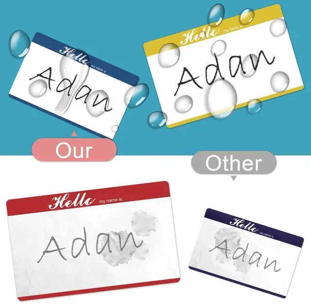 Alt view image 4 of 7 - MFLABEL® Hello My Name is Stickers - 200 Colorful Name Tags Labels for Office, Meeting, School, Home - 8 Assorted Colors - 3.5" x 2.25" Self-Adhesive Name Badges