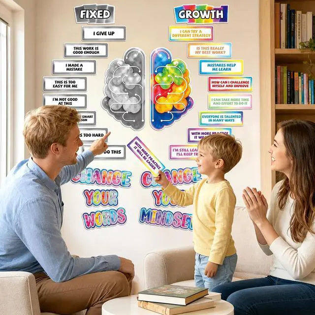 Alt view image 7 of 7 - Growth Mindset Bulletin Board Set, Classroom Decor Growth Mindset Posters | Motivational & Inspirational Posters, Educational Classroom Poster for Students Teachers School Supplies