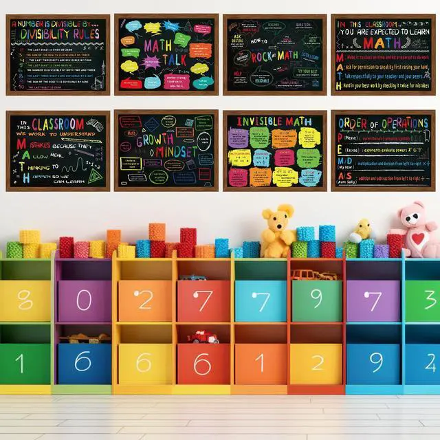 Alt view image 6 of 7 - 8 PCS Math Posters 11 x 14 Inch Educational Maths Poster Bulletin Board Math Teacher Classroom Bulletin Board Decors Mathematics Classroom Must Haves for Elementary Middle School High School Supplies