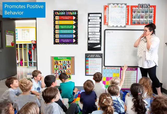 Alt view image 6 of 7 - JUESMOS Confetti Pencil Classroom Rules Poster Classroom Rules Chart | Educational Motivational Posters Class Rules Posters for Elementary Middle School Back to School Decorations Teacher Supplies