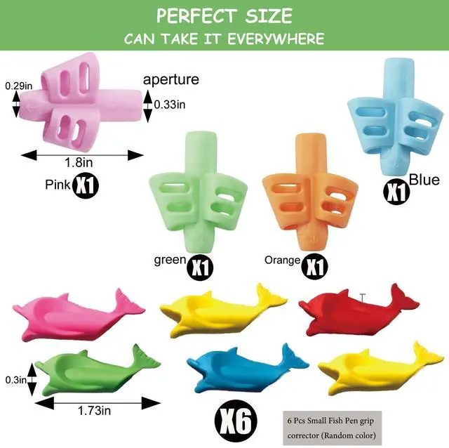 Alt view image 2 of 6 - Pencil Grips for Kids Handwriting, Handwriting Aid with Posture Correction | Beginners Writing Posture Correction Tool, Practice Aid for Toddlers & Preschool Kids, Daycare and Homeschool Supplies