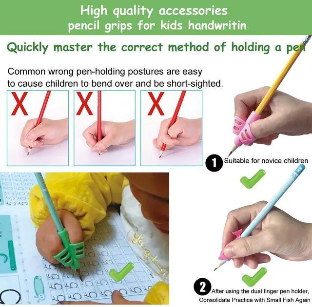 Alt view image 3 of 6 - Pencil Grips for Kids Handwriting, Handwriting Aid with Posture Correction | Beginners Writing Posture Correction Tool, Practice Aid for Toddlers & Preschool Kids, Daycare and Homeschool Supplies