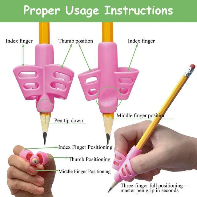 Alt view image 4 of 6 - Pencil Grips for Kids Handwriting, Handwriting Aid with Posture Correction | Beginners Writing Posture Correction Tool, Practice Aid for Toddlers & Preschool Kids, Daycare and Homeschool Supplies