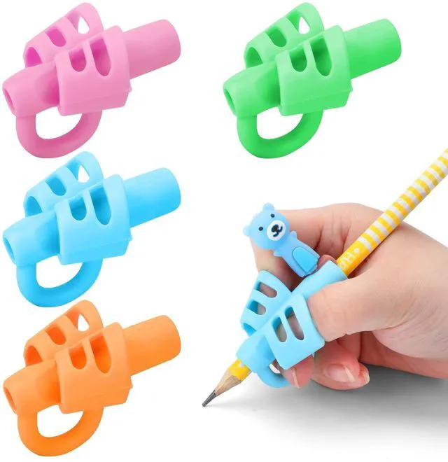 Main image of BUSHIBU Pencil Grips for Kids Handwriting(4 Pack) | Pencil Holder Posture Correction | 3 Fingers Ergonomic Training Grippers| for Beginners Preschoolers Kindergarten Todder