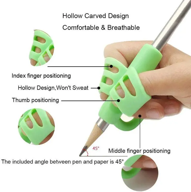 Alt view image 6 of 7 - BUSHIBU Pencil Grips for Kids Handwriting(4 Pack) | Pencil Holder Posture Correction | 3 Fingers Ergonomic Training Grippers| for Beginners Preschoolers Kindergarten Todder